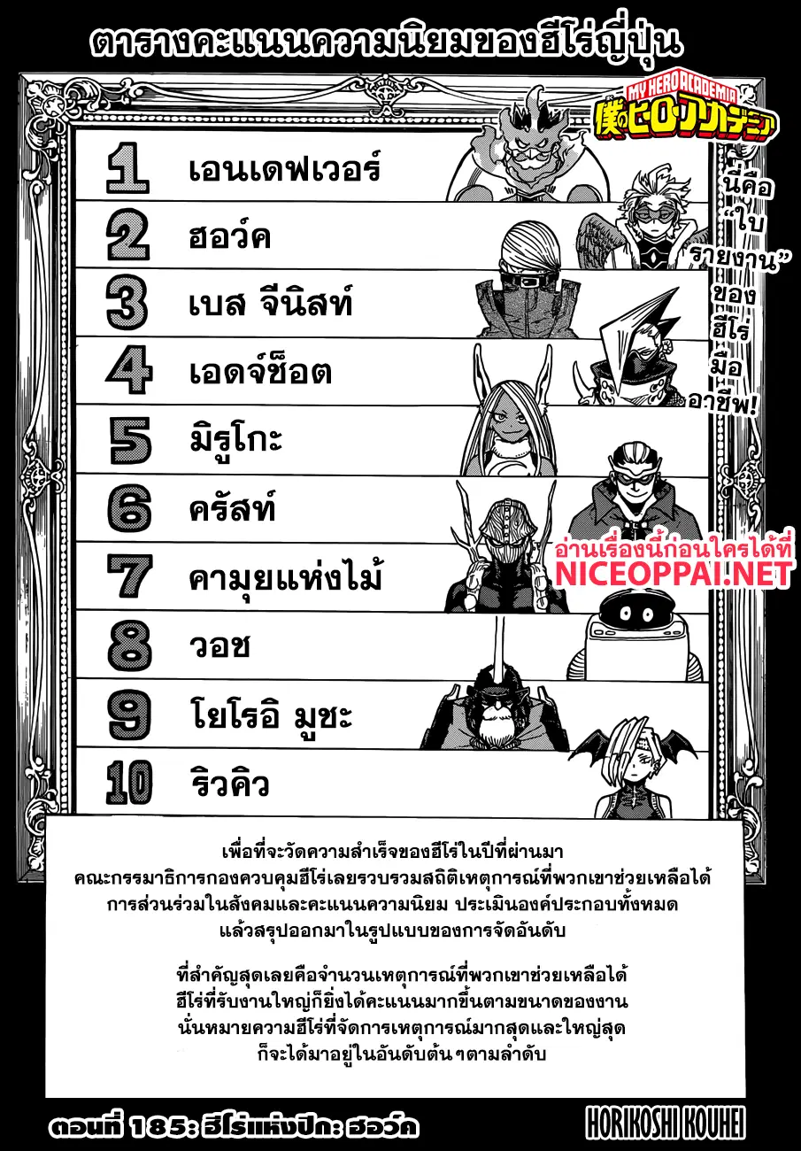 Boku no Hero Academia (My Hero Academia) ตอนที่ 185 หน้า 1